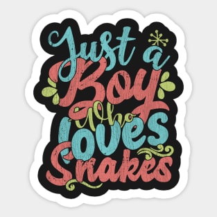 Just A Boy Who Loves Snakes Gift graphic Sticker